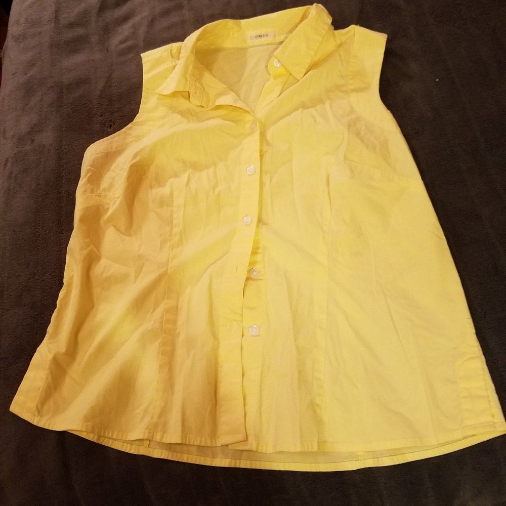 Vintage Sleeveless Button Down Top